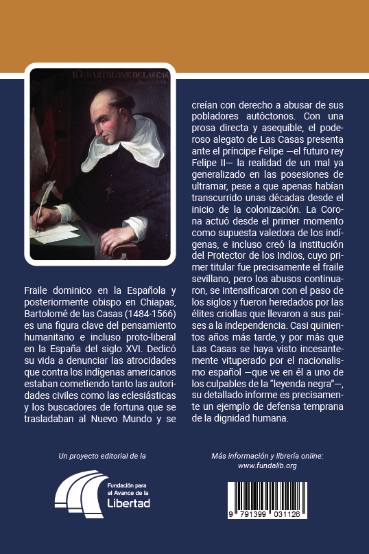 Contraportada de La destrucción de las Indias